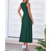 image:imageBTFBM Women Tank Midi Dress Summer Crewneck Sleeveless Pleated A Line Business Casual Formal Sweater Spring Dresses 2026Dark Green
