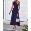 image:imageBTFBM Women Tank Midi Dress Summer Crewneck Sleeveless Pleated A Line Business Casual Formal Sweater Spring Dresses 2026Navy