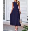image:imageBTFBM Women Tank Midi Dress Summer Crewneck Sleeveless Pleated A Line Business Casual Formal Sweater Spring Dresses 2026Navy