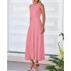 image:imageBTFBM Women Tank Midi Dress Summer Crewneck Sleeveless Pleated A Line Business Casual Formal Sweater Spring Dresses 2026Pink