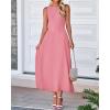 image:imageBTFBM Women Tank Midi Dress Summer Crewneck Sleeveless Pleated A Line Business Casual Formal Sweater Spring Dresses 2026Pink