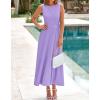 image:imageBTFBM Women Tank Midi Dress Summer Crewneck Sleeveless Pleated A Line Business Casual Formal Sweater Spring Dresses 2026Purple