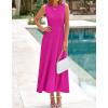 image:imageBTFBM Women Tank Midi Dress Summer Crewneck Sleeveless Pleated A Line Business Casual Formal Sweater Spring Dresses 2026Rose Red