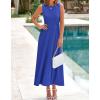 image:imageBTFBM Women Tank Midi Dress Summer Crewneck Sleeveless Pleated A Line Business Casual Formal Sweater Spring Dresses 2026Royal Blue