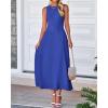 image:imageBTFBM Women Tank Midi Dress Summer Crewneck Sleeveless Pleated A Line Business Casual Formal Sweater Spring Dresses 2026Royal Blue