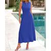 image:imageBTFBM Women Tank Midi Dress Summer Crewneck Sleeveless Pleated A Line Business Casual Formal Sweater Spring Dresses 2026Royal Blue