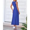 image:imageBTFBM Women Tank Midi Dress Summer Crewneck Sleeveless Pleated A Line Business Casual Formal Sweater Spring Dresses 2026Royal Blue