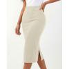 image:imageBTFBM Womens Pencil Skirt 2026 Spring Below Knee Bodycon Stretch High Waist Midi Skirts for Business Casual Office WorkBeige