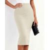 image:imageBTFBM Womens Pencil Skirt 2026 Spring Below Knee Bodycon Stretch High Waist Midi Skirts for Business Casual Office WorkBeige