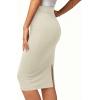 image:imageBTFBM Womens Pencil Skirt 2026 Spring Below Knee Bodycon Stretch High Waist Midi Skirts for Business Casual Office WorkBeige
