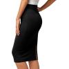 image:imageBTFBM Womens Pencil Skirt 2026 Spring Below Knee Bodycon Stretch High Waist Midi Skirts for Business Casual Office WorkBlack