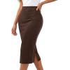 image:imageBTFBM Womens Pencil Skirt 2026 Spring Below Knee Bodycon Stretch High Waist Midi Skirts for Business Casual Office WorkBrown