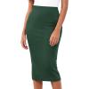 image:imageBTFBM Womens Pencil Skirt 2026 Spring Below Knee Bodycon Stretch High Waist Midi Skirts for Business Casual Office WorkDark Green