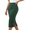 image:imageBTFBM Womens Pencil Skirt 2026 Spring Below Knee Bodycon Stretch High Waist Midi Skirts for Business Casual Office WorkDark Green