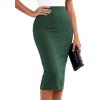 image:imageBTFBM Womens Pencil Skirt 2026 Spring Below Knee Bodycon Stretch High Waist Midi Skirts for Business Casual Office WorkDark Green