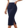 image:imageBTFBM Womens Pencil Skirt 2026 Spring Below Knee Bodycon Stretch High Waist Midi Skirts for Business Casual Office WorkNavy Blue