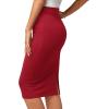 image:imageBTFBM Womens Pencil Skirt 2026 Spring Below Knee Bodycon Stretch High Waist Midi Skirts for Business Casual Office WorkRed