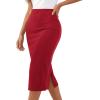 image:imageBTFBM Womens Pencil Skirt 2026 Spring Below Knee Bodycon Stretch High Waist Midi Skirts for Business Casual Office WorkRed