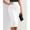 image:imageBTFBM Womens Pencil Skirt 2026 Spring Below Knee Bodycon Stretch High Waist Midi Skirts for Business Casual Office WorkWhite