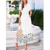image:imageBTFBM Womens Summer Dresses 2026 Casual Short Sleeve Elastic Waist Flowy Beach Vacation Floral Boho Maxi Dress PocketsWhite Black Flower