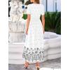 image:imageBTFBM Womens Summer Dresses 2026 Casual Short Sleeve Elastic Waist Flowy Beach Vacation Floral Boho Maxi Dress PocketsWhite Black Flower