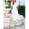 image:imageBTFBM Womens Summer Dresses 2026 Casual Short Sleeve Elastic Waist Flowy Beach Vacation Floral Boho Maxi Dress PocketsWhite Blue Flower