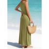 image:imageBTFBM Womens Summer Tank Dress 2026 Sleeveless Scoop Neck Boho Sundress Satin Loose Flowy Party Beach DressesArmy Green