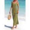 image:imageBTFBM Womens Summer Tank Dress 2026 Sleeveless Scoop Neck Boho Sundress Satin Loose Flowy Party Beach DressesArmy Green