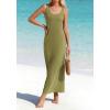 image:imageBTFBM Womens Summer Tank Dress 2026 Sleeveless Scoop Neck Boho Sundress Satin Loose Flowy Party Beach DressesArmy Green