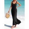 image:imageBTFBM Womens Summer Tank Dress 2026 Sleeveless Scoop Neck Boho Sundress Satin Loose Flowy Party Beach DressesBlack
