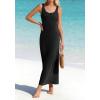 image:imageBTFBM Womens Summer Tank Dress 2026 Sleeveless Scoop Neck Boho Sundress Satin Loose Flowy Party Beach DressesBlack