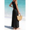 image:imageBTFBM Womens Summer Tank Dress 2026 Sleeveless Scoop Neck Boho Sundress Satin Loose Flowy Party Beach DressesBlack