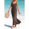 image:imageBTFBM Womens Summer Tank Dress 2026 Sleeveless Scoop Neck Boho Sundress Satin Loose Flowy Party Beach DressesBrown