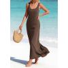 image:imageBTFBM Womens Summer Tank Dress 2026 Sleeveless Scoop Neck Boho Sundress Satin Loose Flowy Party Beach DressesBrown