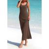 image:imageBTFBM Womens Summer Tank Dress 2026 Sleeveless Scoop Neck Boho Sundress Satin Loose Flowy Party Beach DressesBrown