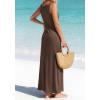 image:imageBTFBM Womens Summer Tank Dress 2026 Sleeveless Scoop Neck Boho Sundress Satin Loose Flowy Party Beach DressesBrown
