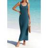 image:imageBTFBM Womens Summer Tank Dress 2026 Sleeveless Scoop Neck Boho Sundress Satin Loose Flowy Party Beach DressesDark Blue