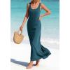 image:imageBTFBM Womens Summer Tank Dress 2026 Sleeveless Scoop Neck Boho Sundress Satin Loose Flowy Party Beach DressesDark Blue