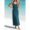 image:imageBTFBM Womens Summer Tank Dress 2026 Sleeveless Scoop Neck Boho Sundress Satin Loose Flowy Party Beach DressesDark Blue
