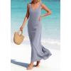 image:imageBTFBM Womens Summer Tank Dress 2026 Sleeveless Scoop Neck Boho Sundress Satin Loose Flowy Party Beach DressesGrey Blue