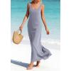 image:imageBTFBM Womens Summer Tank Dress 2026 Sleeveless Scoop Neck Boho Sundress Satin Loose Flowy Party Beach DressesGrey Blue