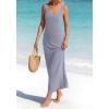 image:imageBTFBM Womens Summer Tank Dress 2026 Sleeveless Scoop Neck Boho Sundress Satin Loose Flowy Party Beach DressesGrey Blue