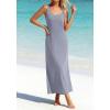 image:imageBTFBM Womens Summer Tank Dress 2026 Sleeveless Scoop Neck Boho Sundress Satin Loose Flowy Party Beach DressesGrey Blue
