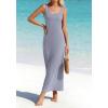 image:imageBTFBM Womens Summer Tank Dress 2026 Sleeveless Scoop Neck Boho Sundress Satin Loose Flowy Party Beach DressesGrey Blue