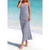image:imageBTFBM Womens Summer Tank Dress 2026 Sleeveless Scoop Neck Boho Sundress Satin Loose Flowy Party Beach DressesGrey Blue