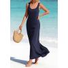 image:imageBTFBM Womens Summer Tank Dress 2026 Sleeveless Scoop Neck Boho Sundress Satin Loose Flowy Party Beach DressesNavy Blue