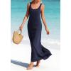 image:imageBTFBM Womens Summer Tank Dress 2026 Sleeveless Scoop Neck Boho Sundress Satin Loose Flowy Party Beach DressesNavy Blue