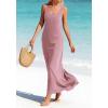 image:imageBTFBM Womens Summer Tank Dress 2026 Sleeveless Scoop Neck Boho Sundress Satin Loose Flowy Party Beach DressesPink