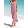 image:imageBTFBM Womens Summer Tank Dress 2026 Sleeveless Scoop Neck Boho Sundress Satin Loose Flowy Party Beach DressesPink