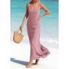 image:imageBTFBM Womens Summer Tank Dress 2026 Sleeveless Scoop Neck Boho Sundress Satin Loose Flowy Party Beach DressesPink